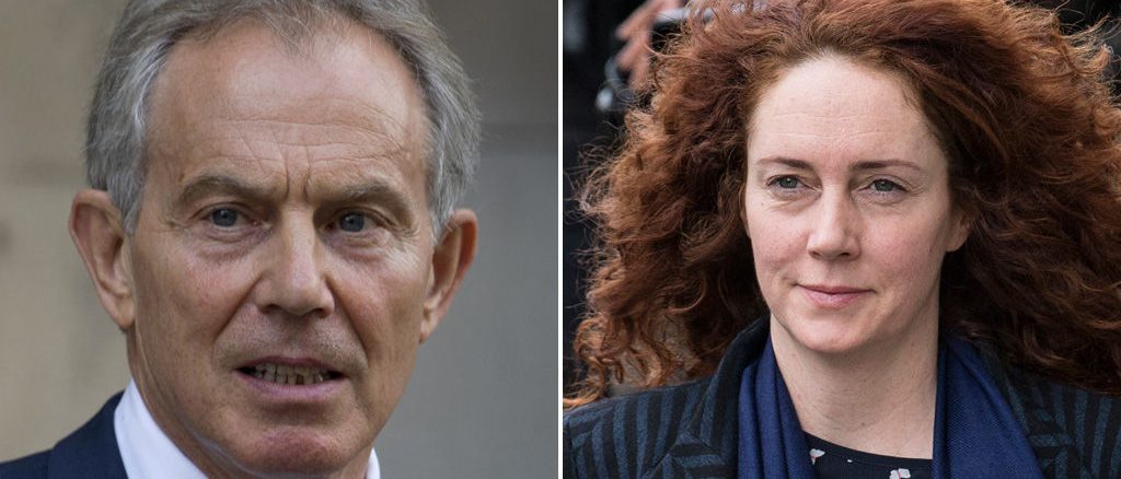 Fomer PM Tony Blair and Former News of the World editor Rebbekah Brooks